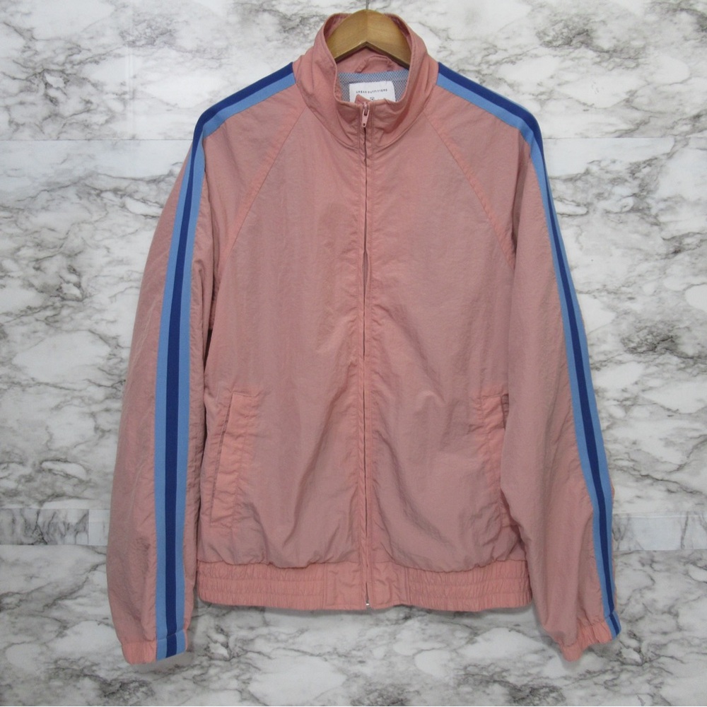 Urban Outfitters Pink With Side Stripe Windbreaker Track Jacket Size Medium